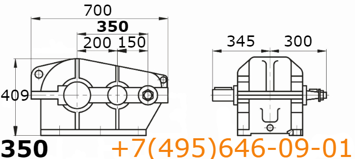 Чертеж редуктора Ц2-350-50, сборка 12